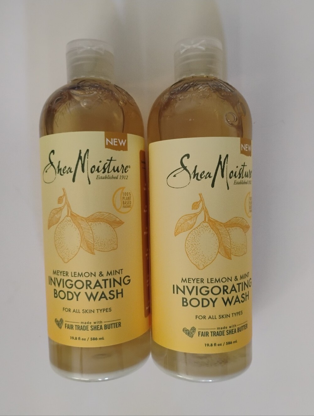 2 Shea Moisture Invigorating Body Wash Meyer Lemon & Mint 19.8 Fl Oz